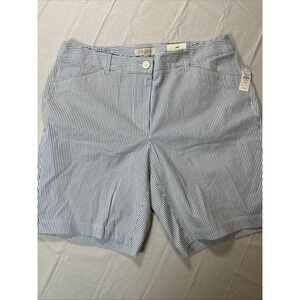 New Talbot Shorts Womens Size 16 Blue white Striped NWT 9"